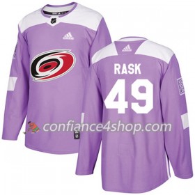 Adidas Maillot de Hockey Carolina Hurricanes Victor Rask 49 2017-2018 Violet Fights Cancer Practice Authentic - Homme